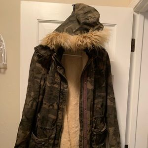 women’s camo fur coat